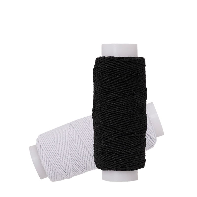 Waxed Thread Linen - Linha elástica preta e branca de