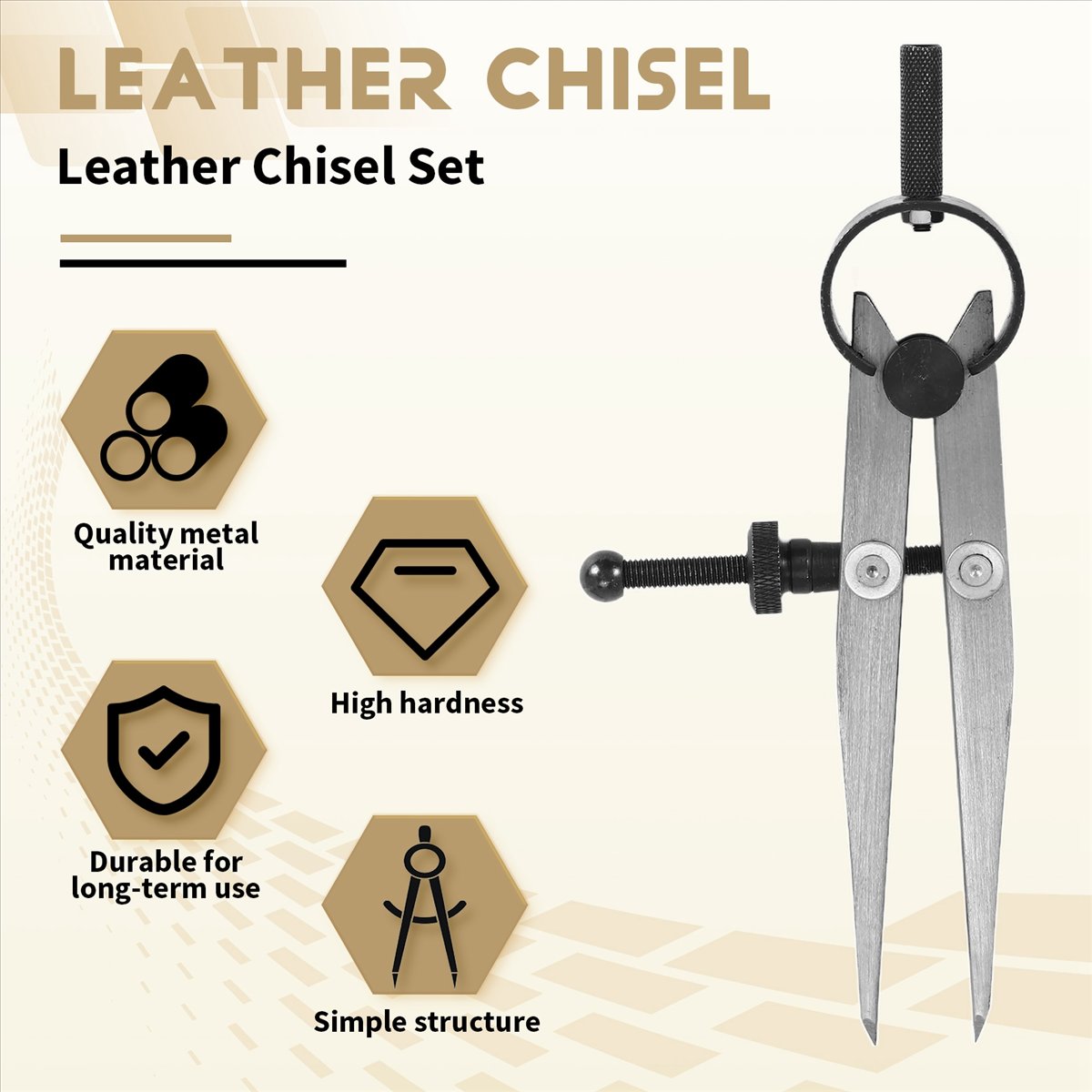 Wing Divider Stitch - Conjunto de Formões para Couro A1750Z,